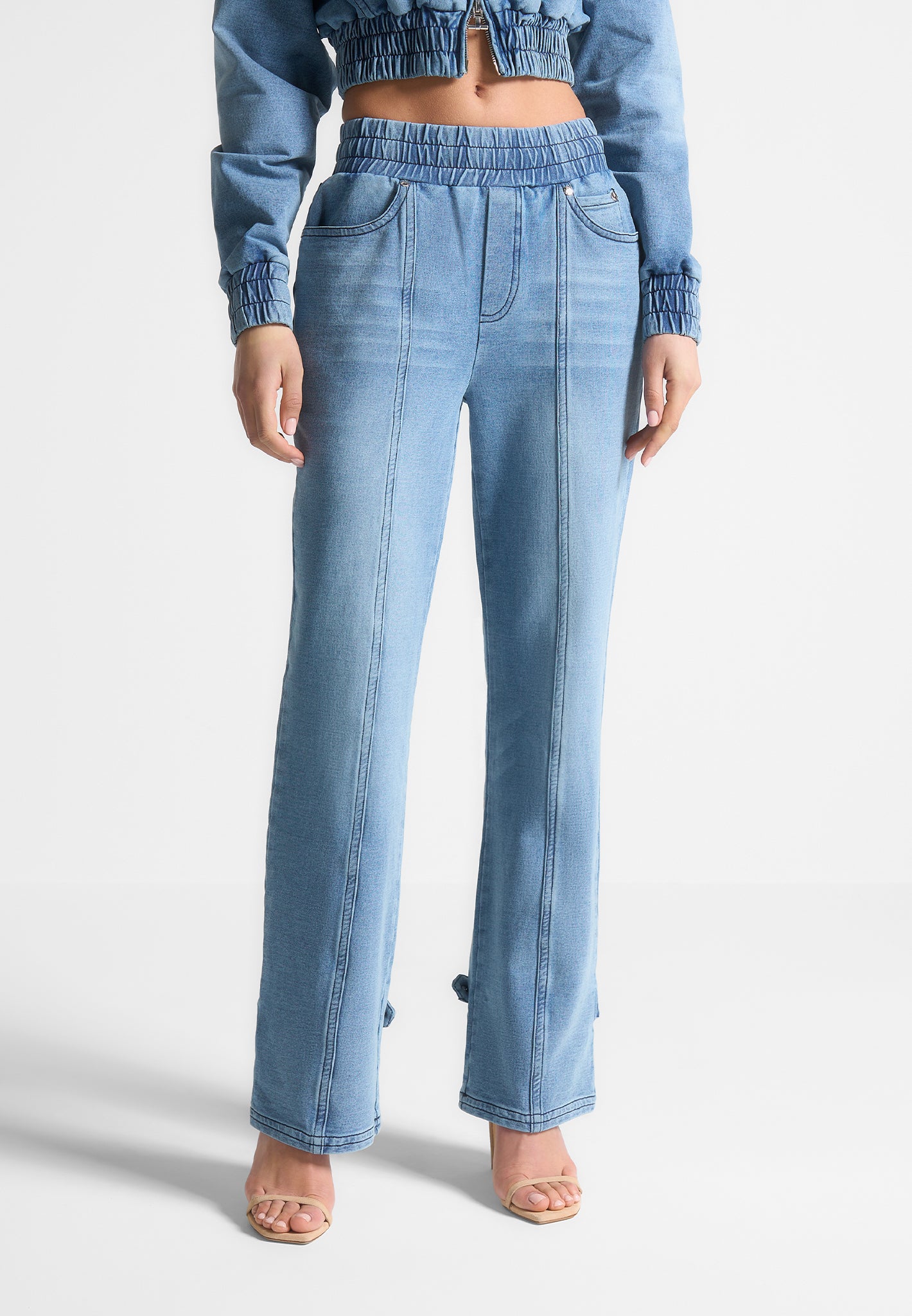 Relaxed Fit Denim Joggers with Side Pockets | Manière De Voir