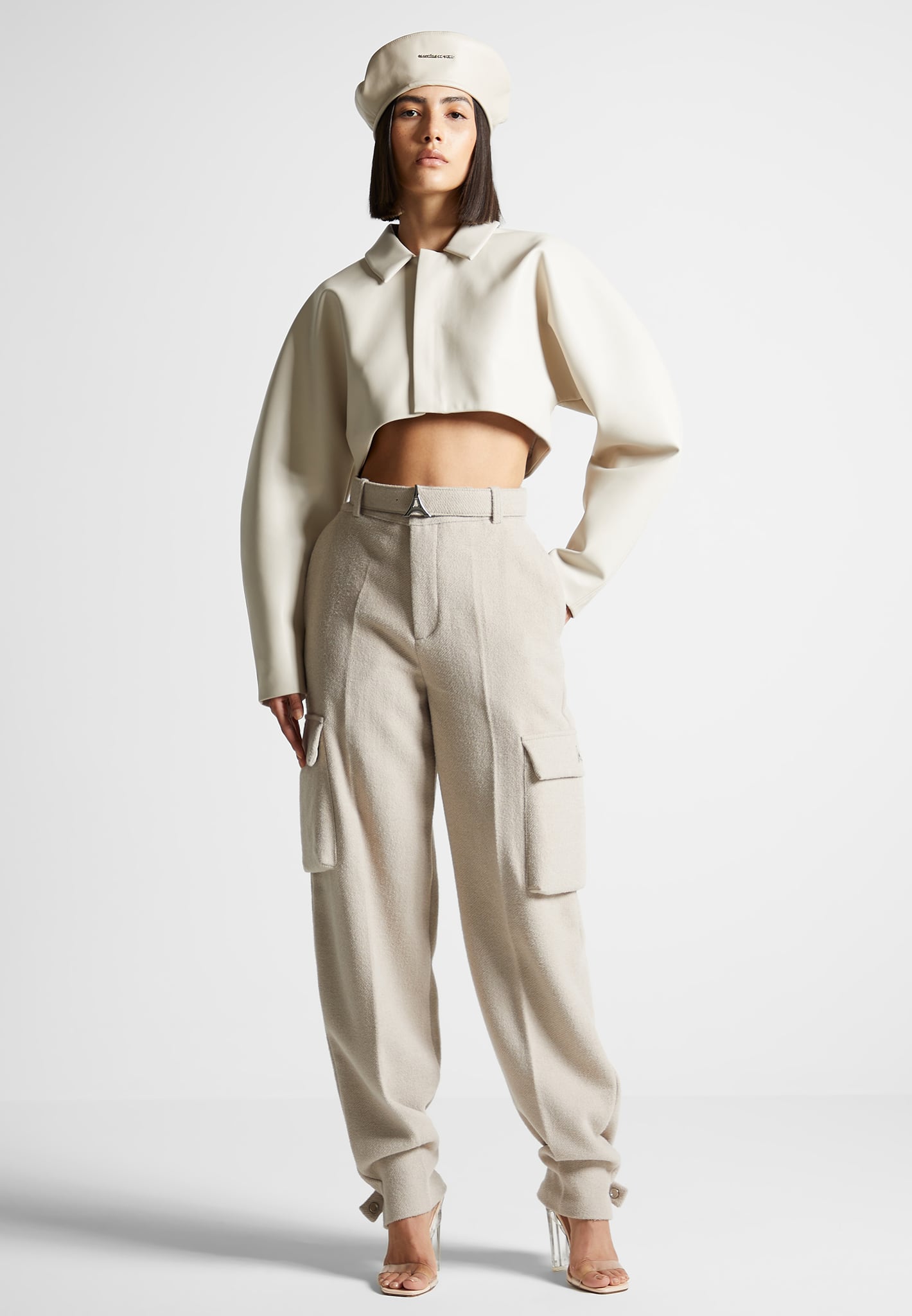 Wool Cargo Trousers with Adjustable Belt & Pockets | Manière De Voir