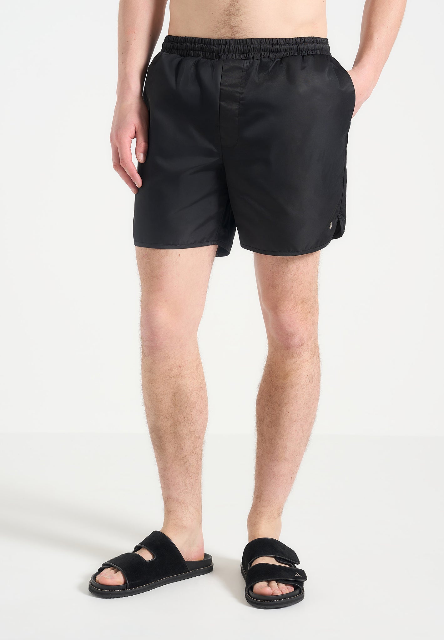 Quick-Dry Nylon Swim Shorts for Men | Yvon Black
