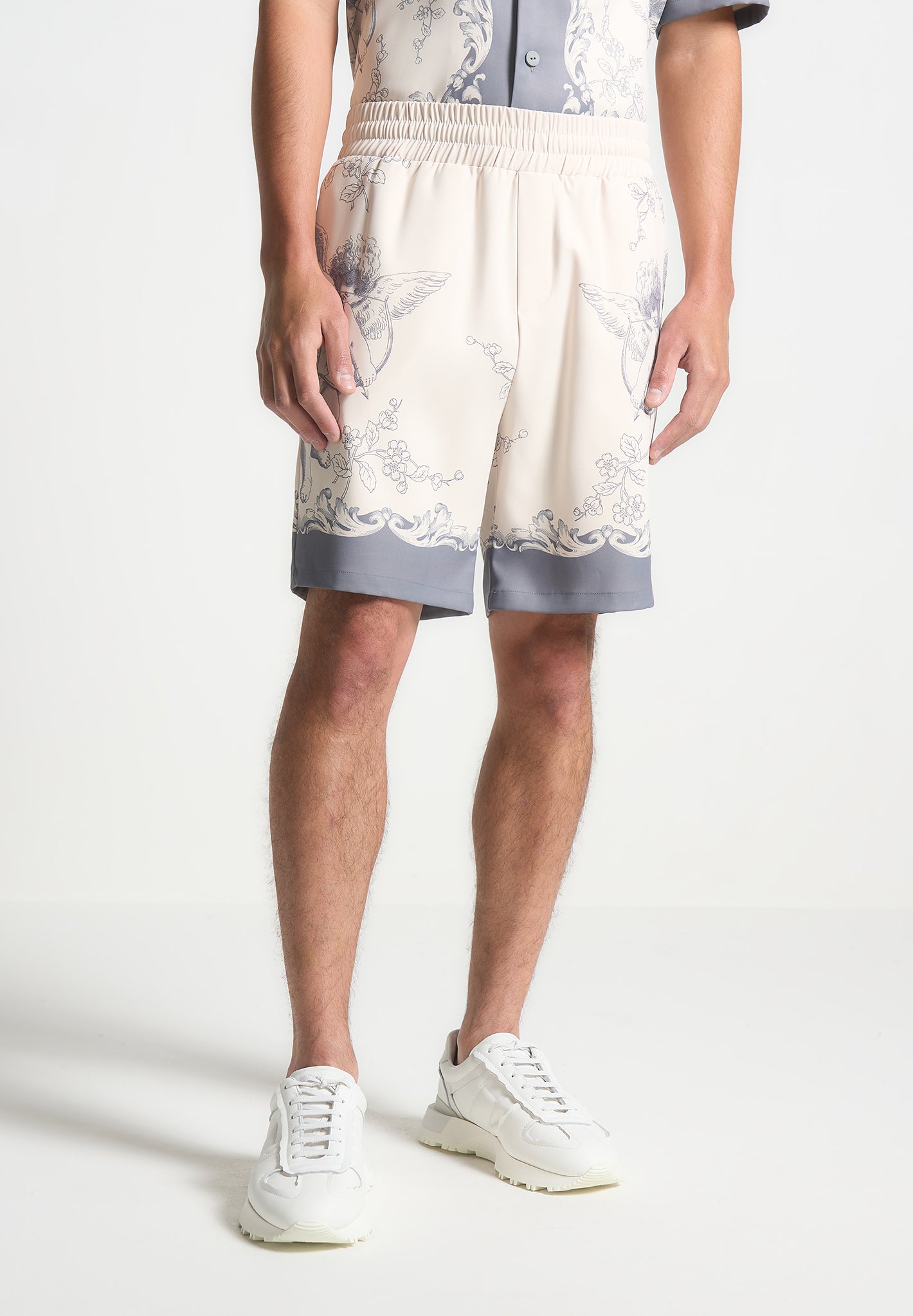 Baroque Shorts with Elastic Waistband & Side Pockets | Adrien