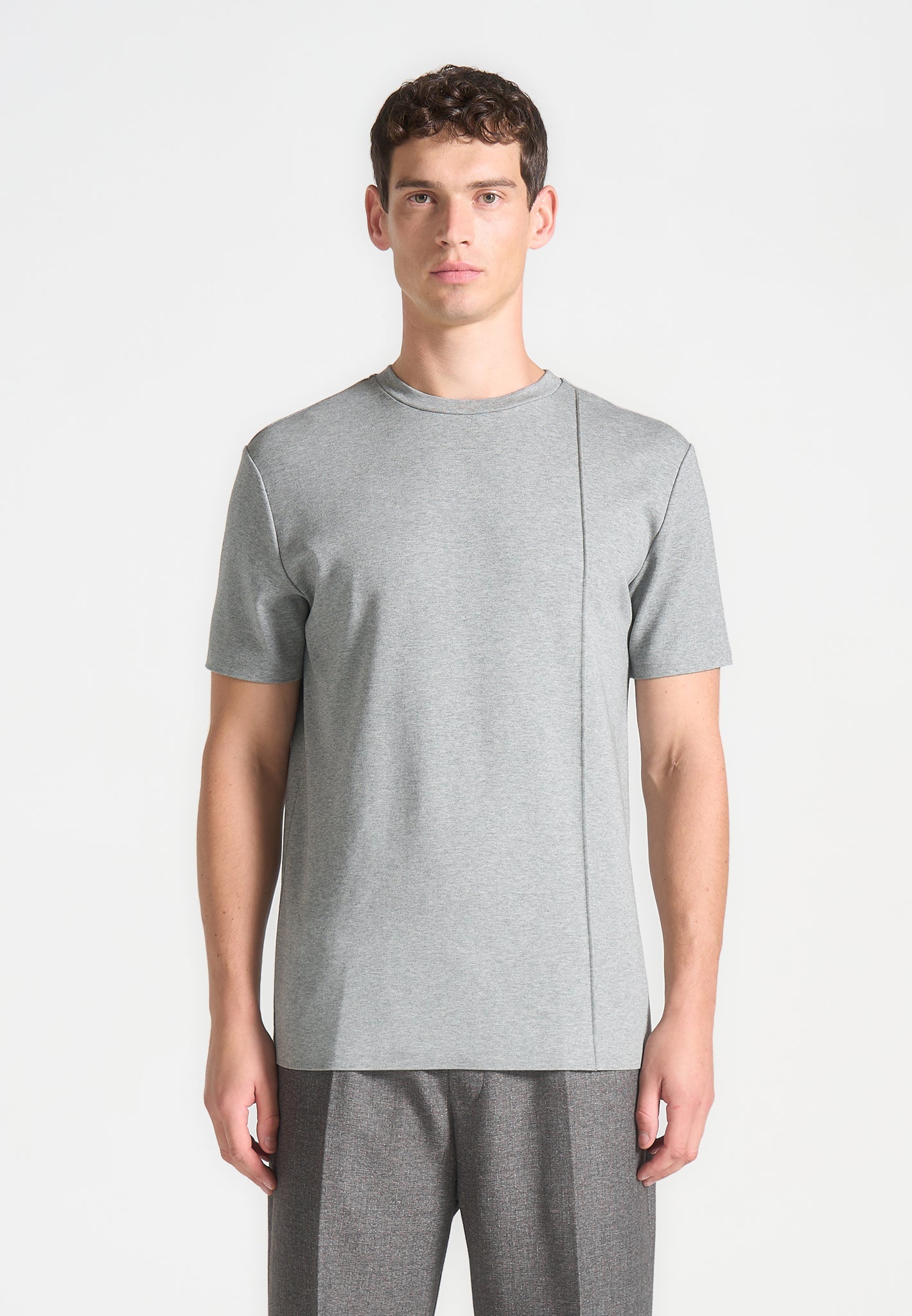 Regular Fit Cotton T-Shirt with Pintuck Detail | Bruno