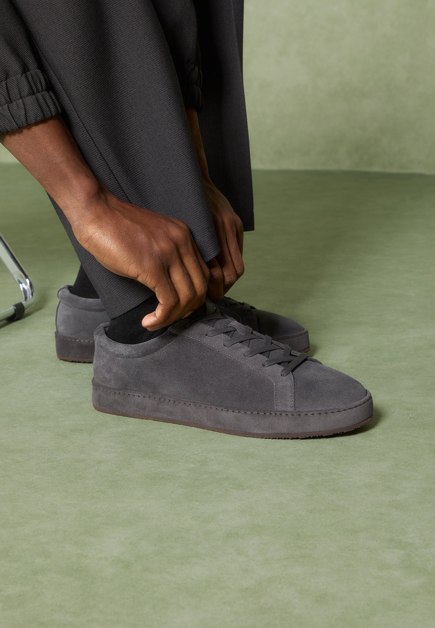 Grey Suede Sneakers for Men with Cushioned Insole | Cannes Graphite