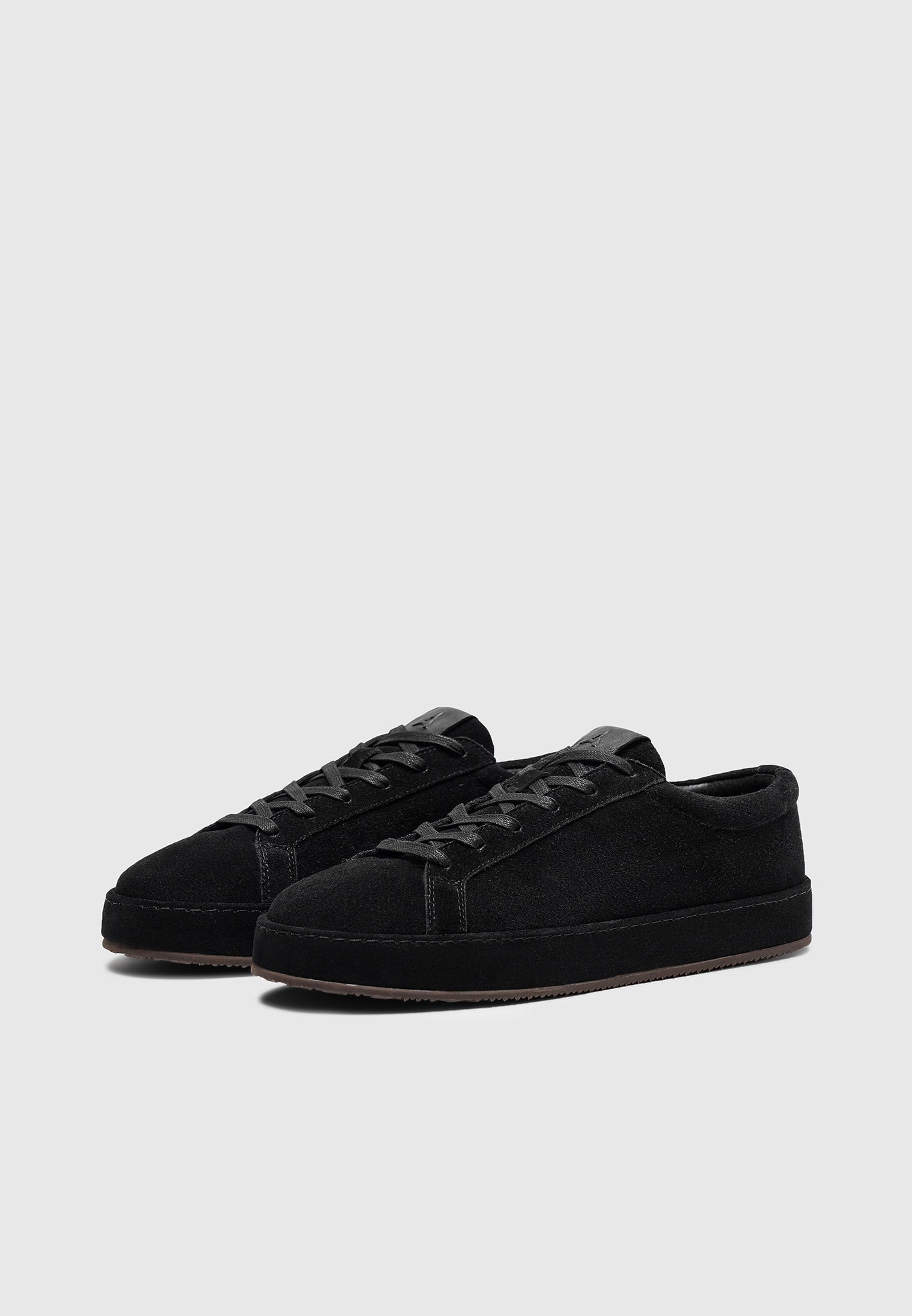 Black Suede Sneakers with Cushioned Insole & Chunky Sole | Cannes Midnight